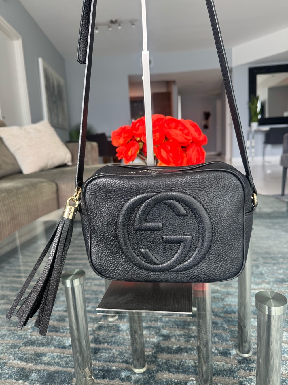 🔥 Gucci Soho Disco Crossbody Bag – Black Pebbled Leather Excellent Condition - Picture 2 of 11